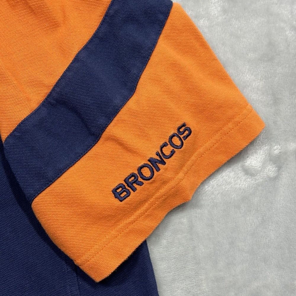 NFL Broncos Polo Shirt Mens 2XL XXL Blue Orange Denver Football 2006 Embroidered - Picture 9 of 12